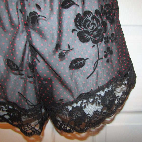 Lace Flocked Mesh Boyshorts - M/L - Picture 2 of 4